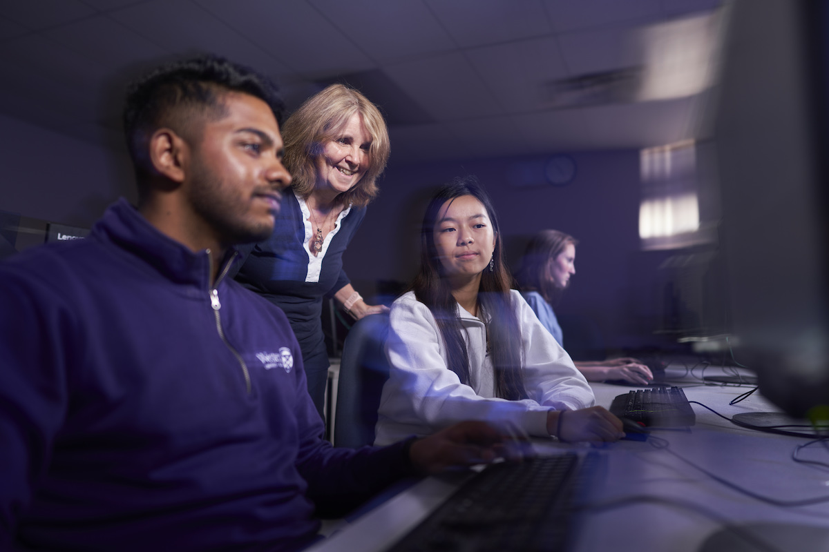 Computer Science students in class