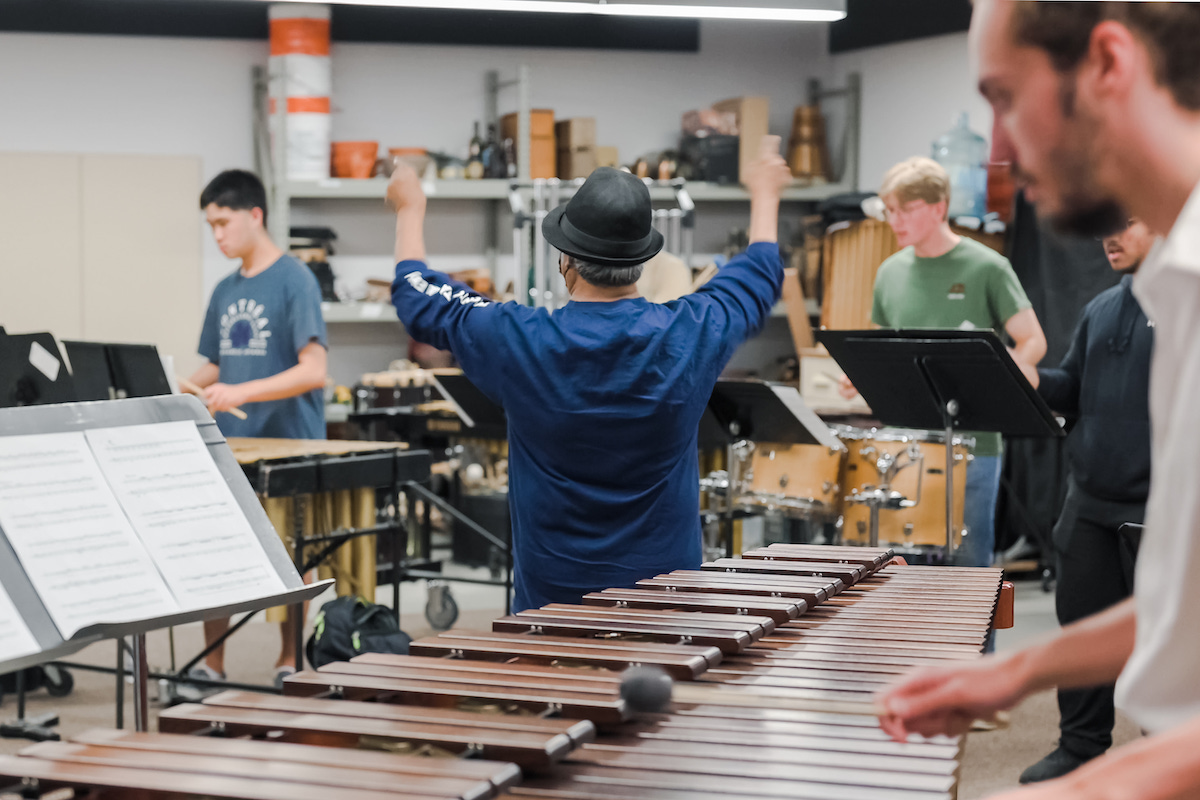 Music students in class