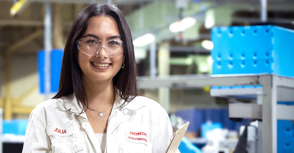 Health Sciences student on internship at Honda