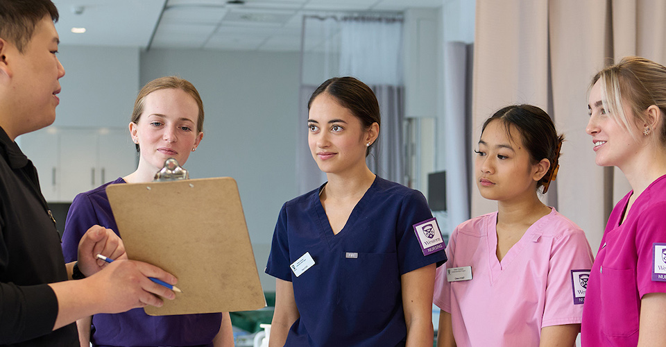 Nursing students learning