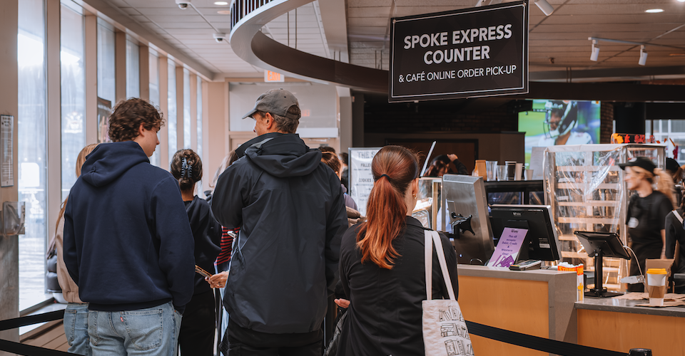 Students in line at a cafe on Western's campus